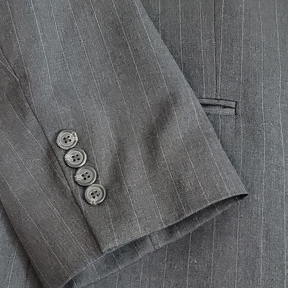 Lauren Ralph Lauren Blazer Jacket Wool-Laine Size 46L Gray with Pinstripes - Picture 4 of 9